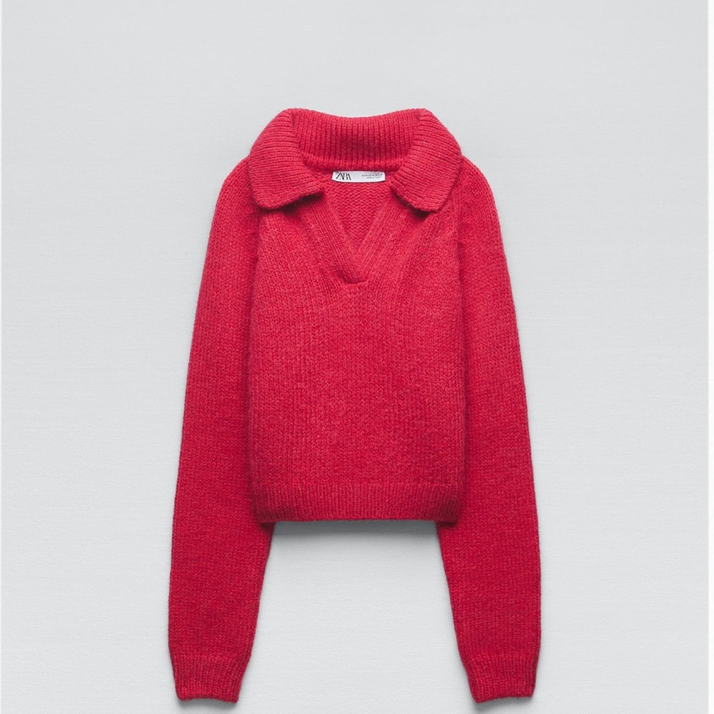 ZARA POLO COLLAR KNIT SWEATER